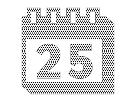 Simple Seamed Dotted Pattern Picture of a Christmas Day Calendarのイラスト素材
