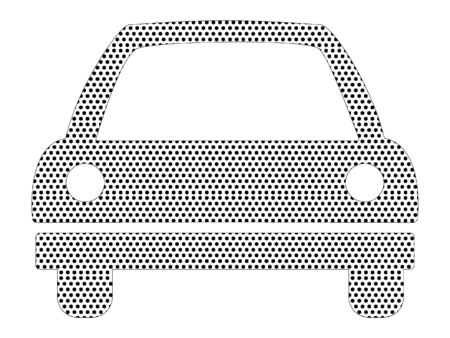Simple Seamed Dotted Pattern Picture of a Carのイラスト素材