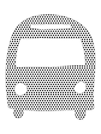 Simple Seamed Dotted Pattern Picture of a Busのイラスト素材