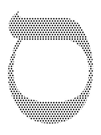 Simple Seamed Dotted Pattern Image of the Hebrew Alphabet Letter Samechのイラスト素材