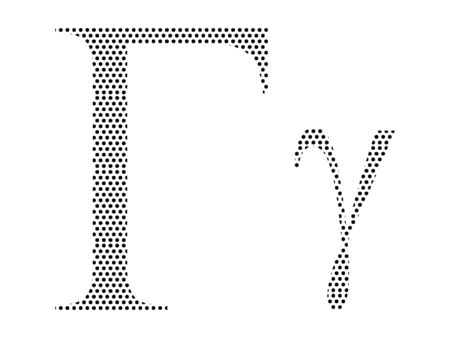 Simple Seamed Dotted Pattern Image of the Greek Alphabet Letter Gammaのイラスト素材