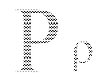 Simple Seamed Dotted Pattern Image of the Greek Alphabet Letter Rhoのイラスト素材