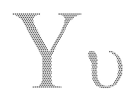 Simple Seamed Dotted Pattern Image of the Greek Alphabet Letter Upsilonのイラスト素材