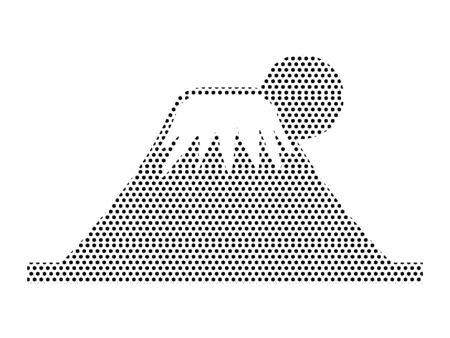 Simple Seamed Dotted Pattern Symbol of Japanese Fuji Mountainのイラスト素材