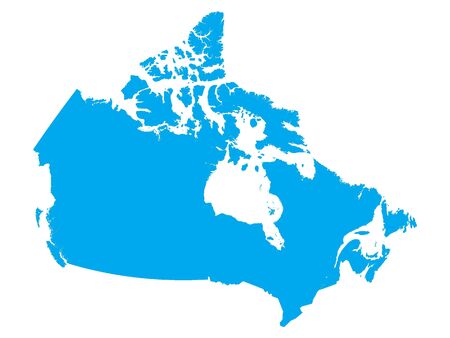 Blue Detailed Flat Vector Map of Canadaのイラスト素材