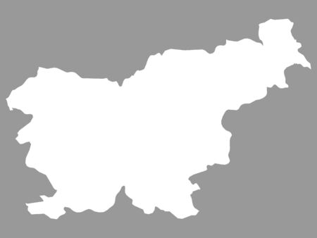 White Map of Slovenia on Gray Backgroundのイラスト素材