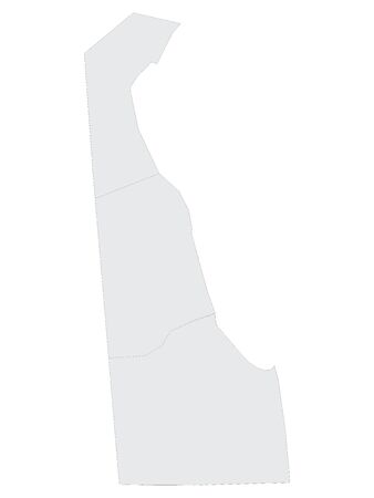 Gray Map on White Background of Counties of USA Federal State of Delawareのイラスト素材