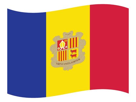 Waving Flag of the European Country of Andorraのイラスト素材