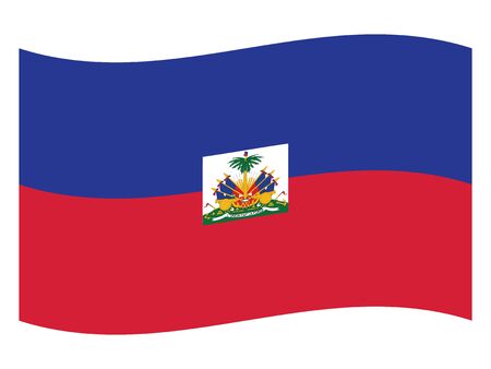 Waving Flat Flag of Central American Country of Haitiのイラスト素材
