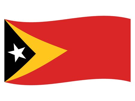 Waving Flat Flag of the Oceania Country of East Timorのイラスト素材