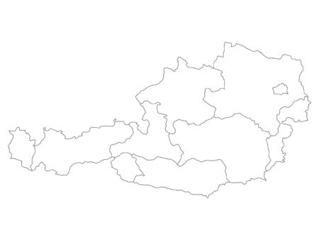 White Regions Map of European Country of Austriaのイラスト素材