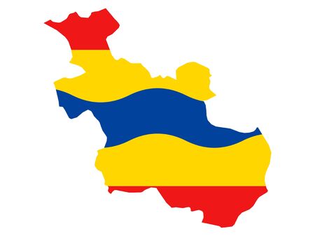 Map and Flag of the Netherlands Province of Overijsselのイラスト素材