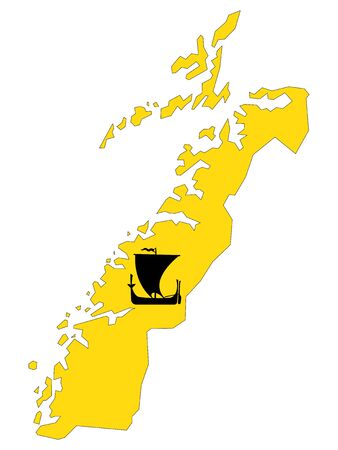 Map with Embedded Coat of Arms of the Norwegian County of Nordlandのイラスト素材