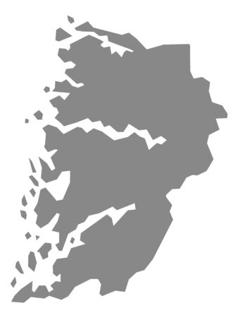 Gray Map of the Norwegian County of Vestlandのイラスト素材