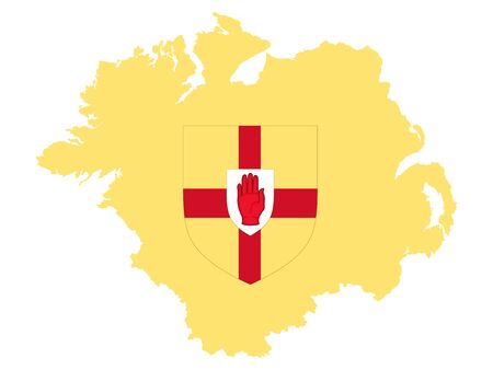 Map and Coat of Arms Withing of the Irish Province of Ulsterのイラスト素材