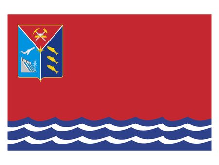 Flag of the Russian Federal Subject of Magadan Oblastのイラスト素材