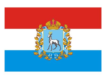 Flag of the Russian Federal Subject of Samara Oblastのイラスト素材