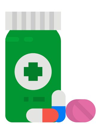 Clip-art Illustration of Medicine Pills to Fight the Corona-virus Symptoms  (Avoid some Anti-inflammatory Drugs)のイラスト素材