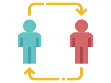 Clip-art Illustration of Chart of Transmission of a Virus Disease from Person to Person