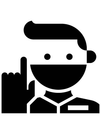 Black and White Clip-art Illustration of Doctor Giving Advice on Corona-virusのイラスト素材