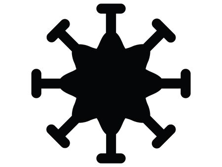 Black and White Clip-art Illustration of Corona-virus Iconのイラスト素材