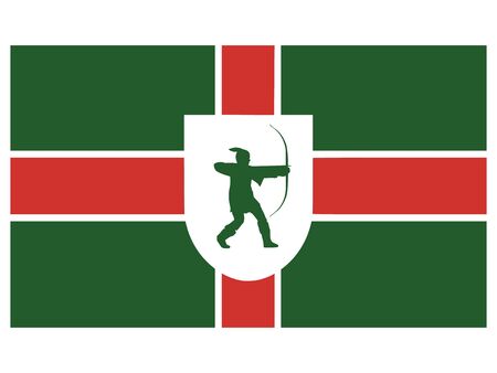 Flat Vector Flag of the English Ceremonial County of Nottinghamshireのイラスト素材