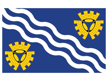 Flat Vector Flag of the English Ceremonial County of Merseysideのイラスト素材