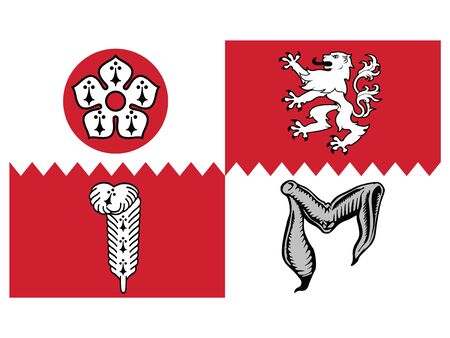 Flat Vector Flag of the English Ceremonial County of Leicestershireのイラスト素材