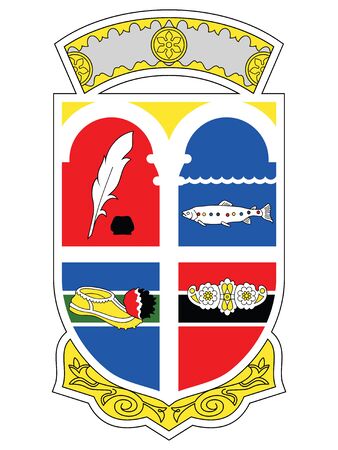 Coat of Arms of the Albanian County of Korceのイラスト素材