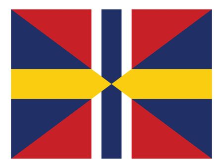 Flag of Former Nordic Country of United Kingdoms of Sweden and Norway (1814â1905)のイラスト素材