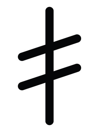 Black Simple Dalecarlian Runes Alphabet Letter Ãのイラスト素材