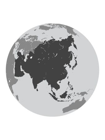 Orthographic Projection of the Globe with Asian Continentのイラスト素材