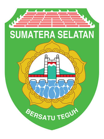 Vector Illustration of the Flat Emblem of Indonesia Province of South Sumatraのイラスト素材