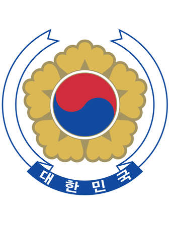 Flat National Emblem of Republic of Koreaのイラスト素材