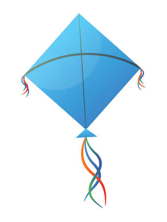 Vector Illustration of a Colorful Flying Kite Toyのイラスト素材