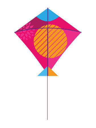 Vector Illustration of a Colorful Flying Kite Toyのイラスト素材