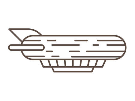 Vector Illustration of a Monochrome Cartoon Blimp Dirigibleのイラスト素材