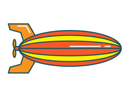 Vector Illustration of a Colorful Cartoon Blimp Dirigible