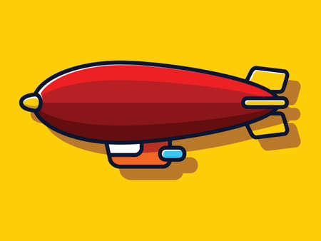 Vector Illustration of a Colorful Cartoon Blimp Dirigibleのイラスト素材