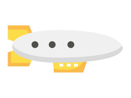Vector Illustration of a Colorful Cartoon Blimp Dirigibleのイラスト素材