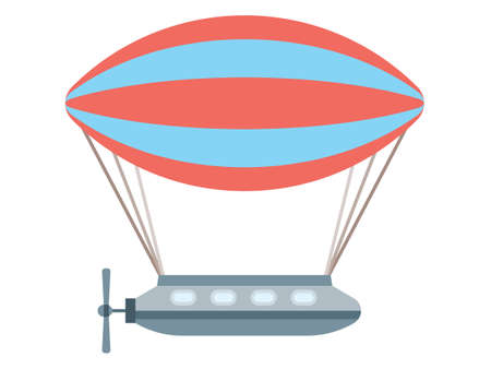 Vector Illustration of a Colorful Cartoon Blimp Dirigible