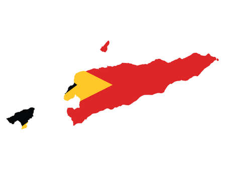 Vector Illustration of the Flag Incorporated Into the Map of East Timorのイラスト素材
