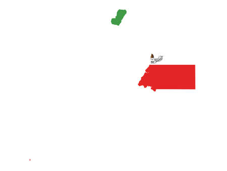 Vector Illustration of the Flag Incorporated Into the Map of Equatorial Guineaのイラスト素材