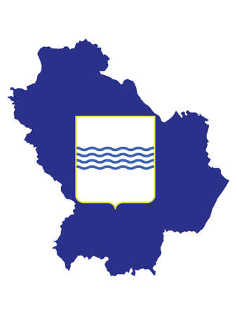 Vector Illustration of the Flag Map of Italian Region of Basilicaのイラスト素材
