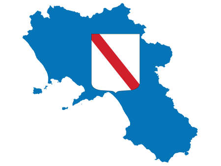 Vector Illustration of the Flag Map of Italian Region of Campaniaのイラスト素材