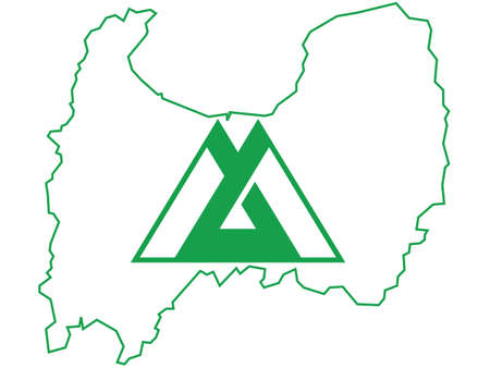 Vector Illustration of the Flag Map of Japanese Prefecture of Toyamaのイラスト素材
