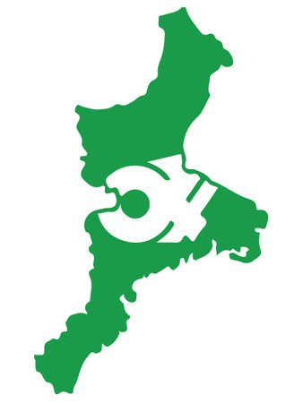Vector Illustration of the Flag Map of Japanese Prefecture of Mieのイラスト素材