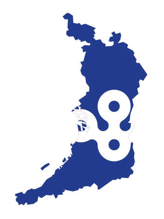 Vector Illustration of the Flag Map of Japanese Prefecture of Osakaのイラスト素材