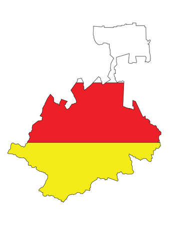 Vector Illustration of the Flag Map of Russian Federal Subject of North Ossetia-Alaniaのイラスト素材