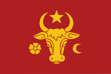Vector Illustration of the Historical Timeline Flag of Moldavia in the 14th and 15th Centuryのイラスト素材
